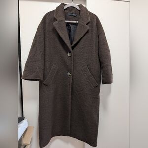 Zara Dark Brown Midi Coat